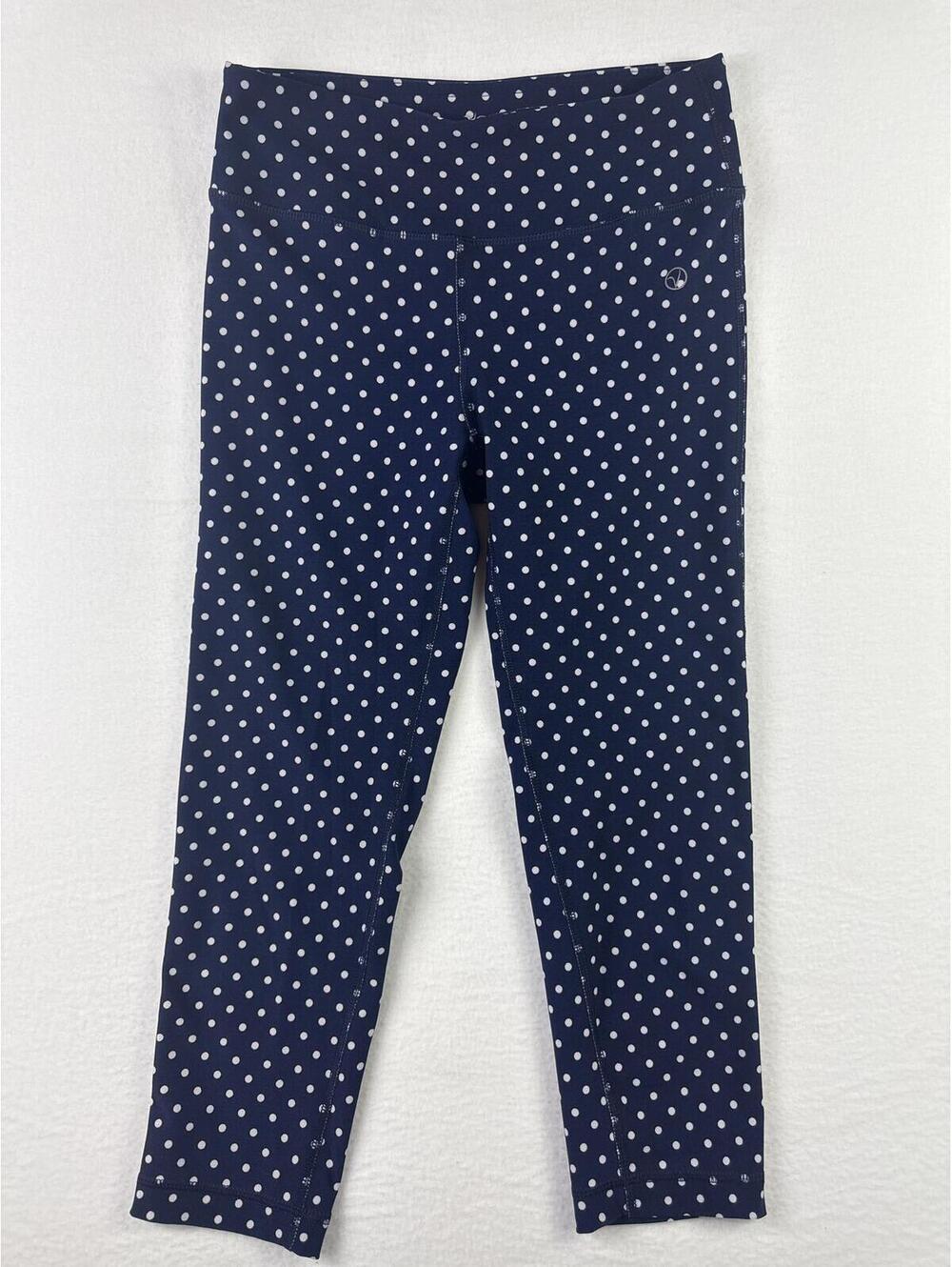 VOGO Athletica Navy White Polka Dot Athletic Leggings XS